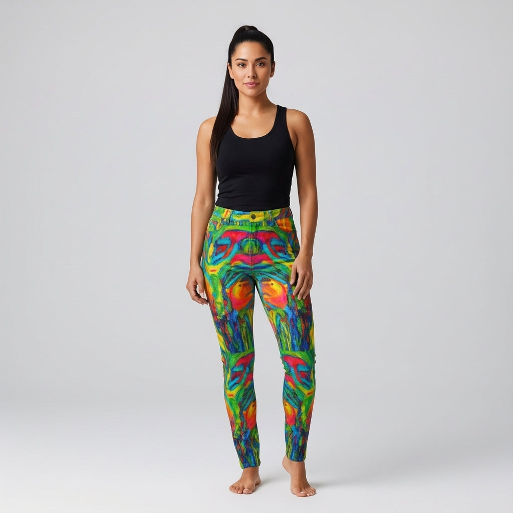 Skinny Jeans Green Jungle