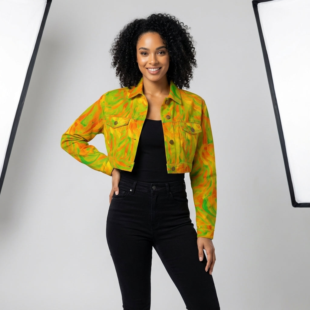 Cropped Jean Jacket Fruity Noodles