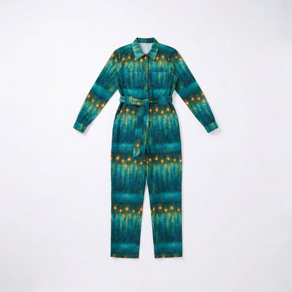Relax Fit Woven Jumpsuit Starlight - Cotton Poplin Zipper Front