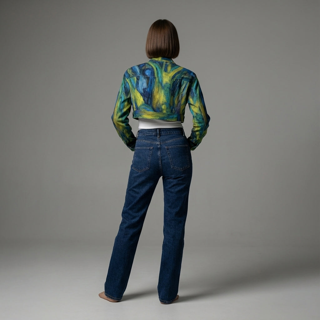 Cropped Jean Jacket Blue Jungle