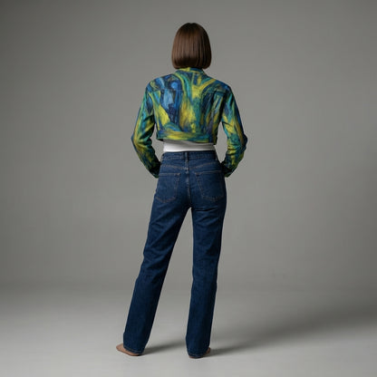 Cropped Jean Jacket Blue Jungle