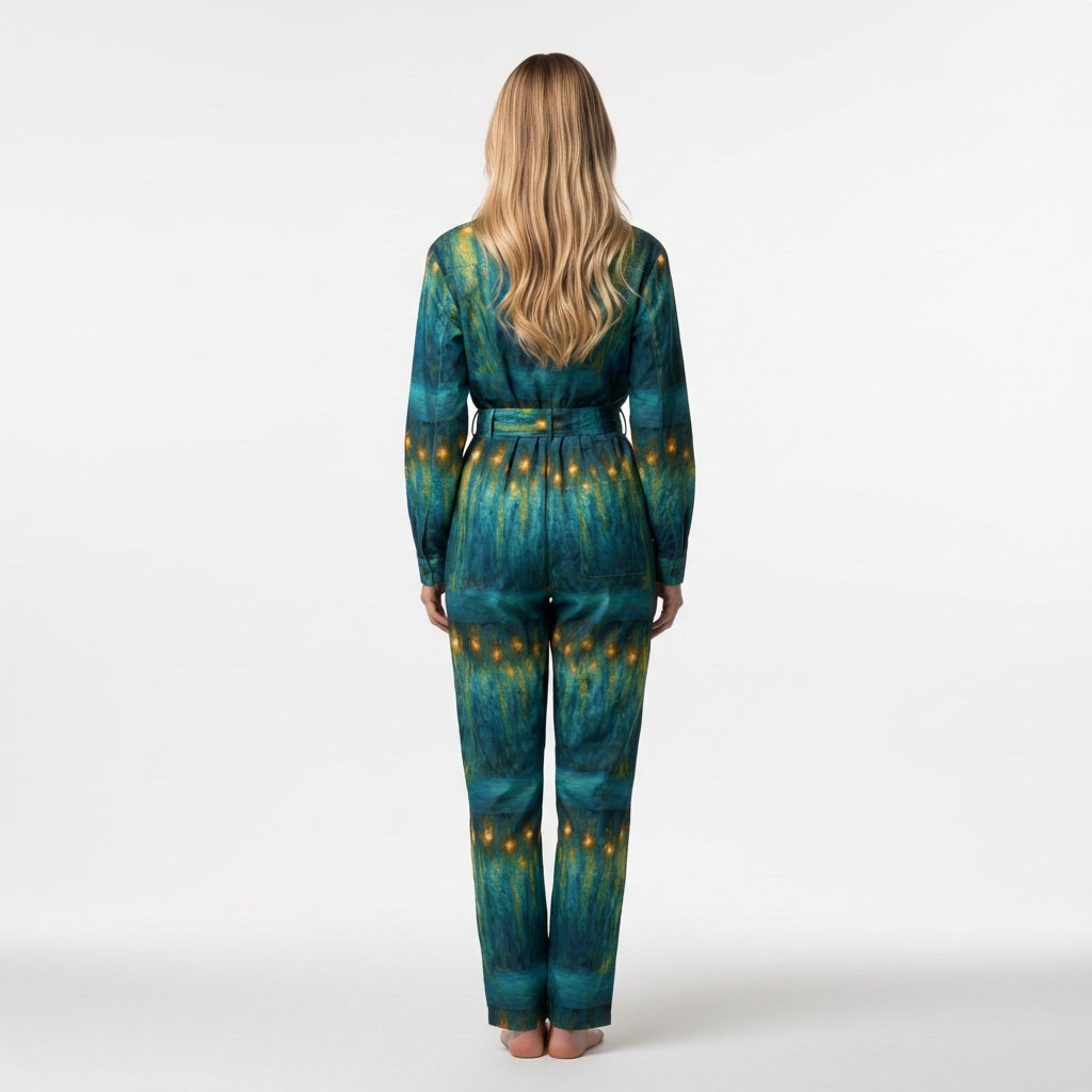 Relax Fit Woven Jumpsuit Starlight - Cotton Poplin Zipper Front