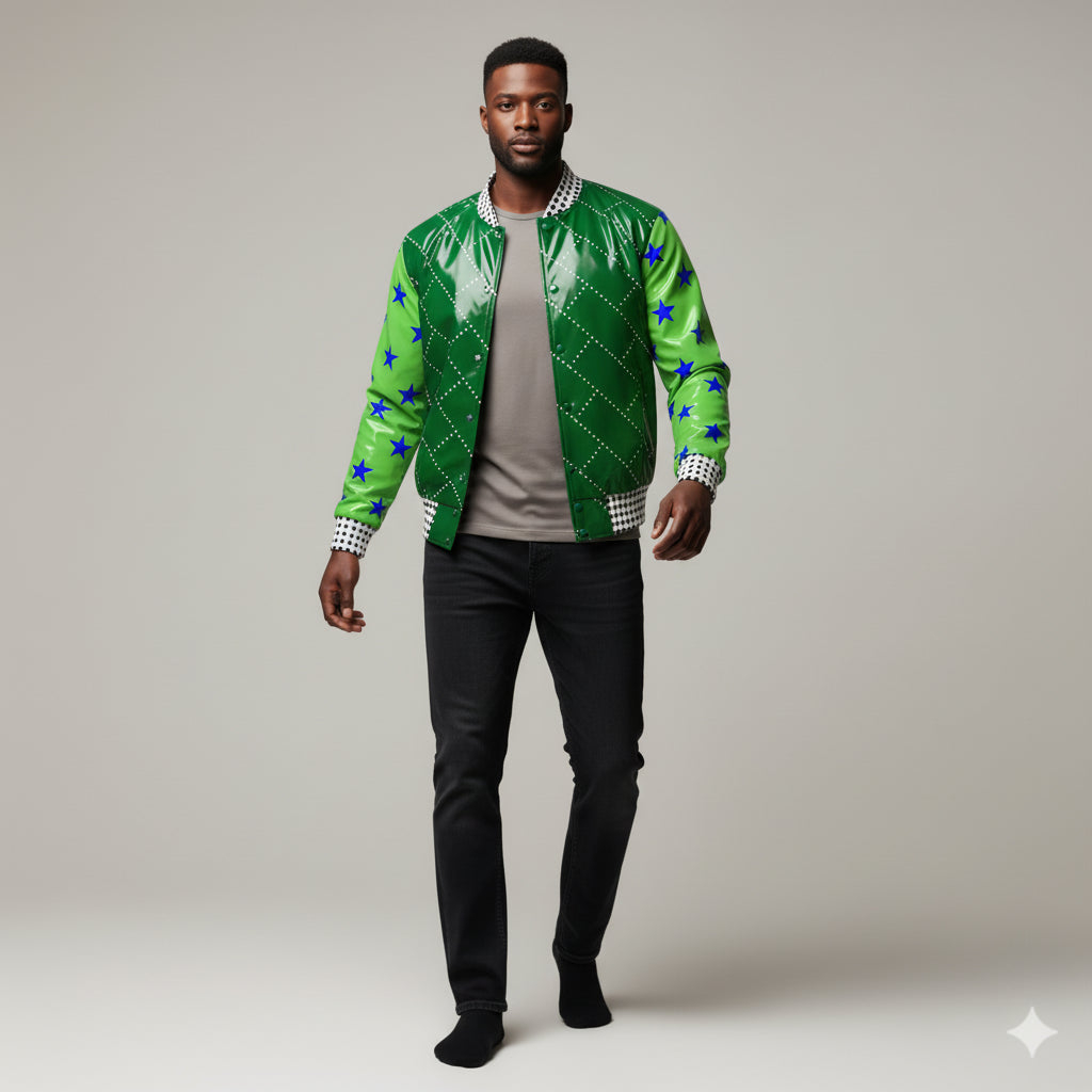 Snap Front Bomber Jacket in Fleece Back Stretch Organic Terry