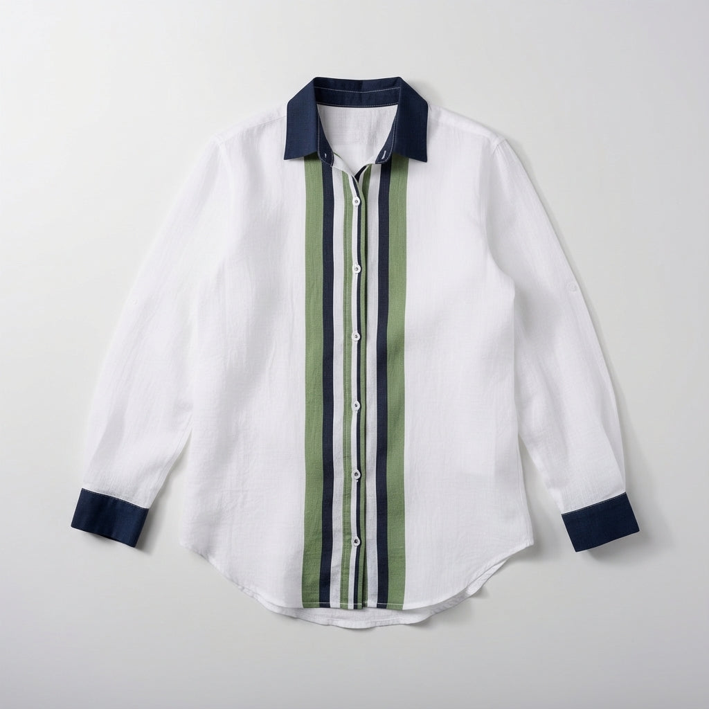 Striped Button Front Shirt