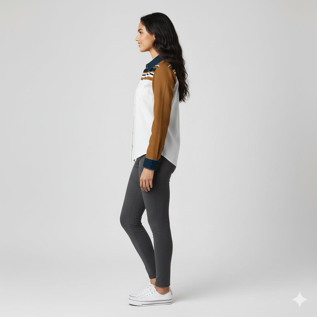 Striped Button Front Shirt