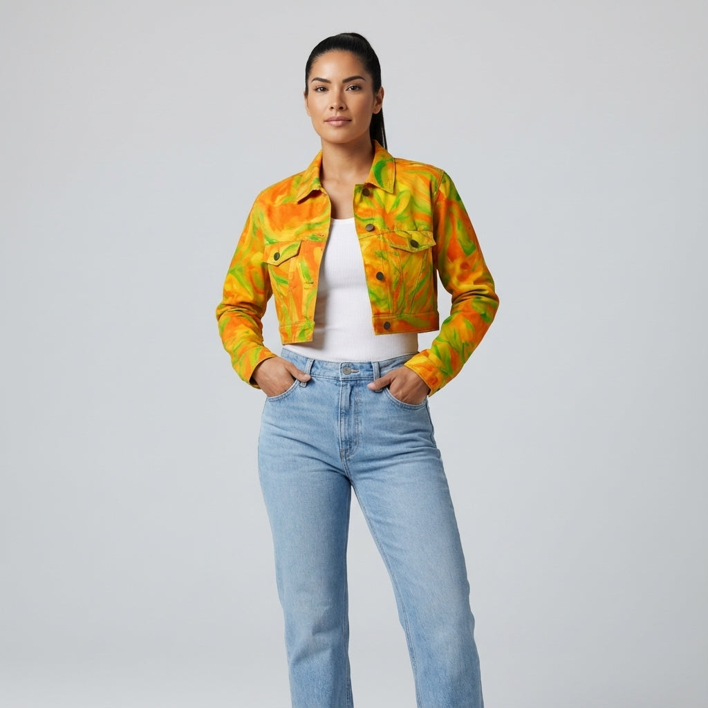 Cropped Jean Jacket Fruity Noodles