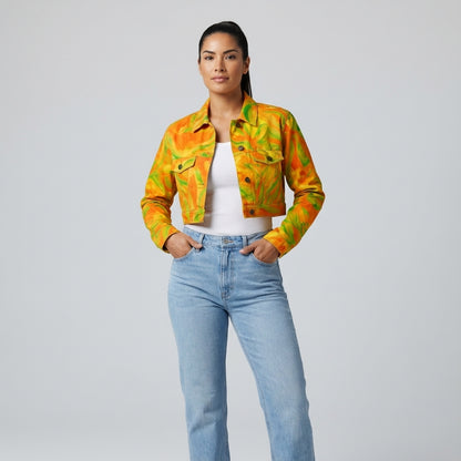 Cropped Jean Jacket Fruity Noodles
