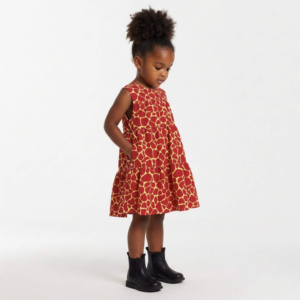 Ruffle Dress without Lining in Lightweight Cotton Poplin