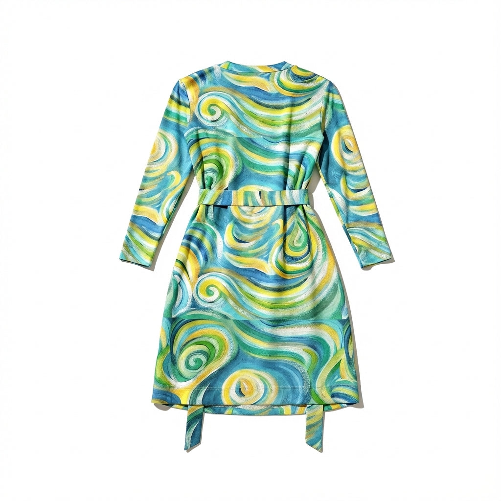 Wrap Dress Sea Swirls