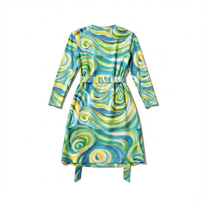 Wrap Dress Sea Swirls