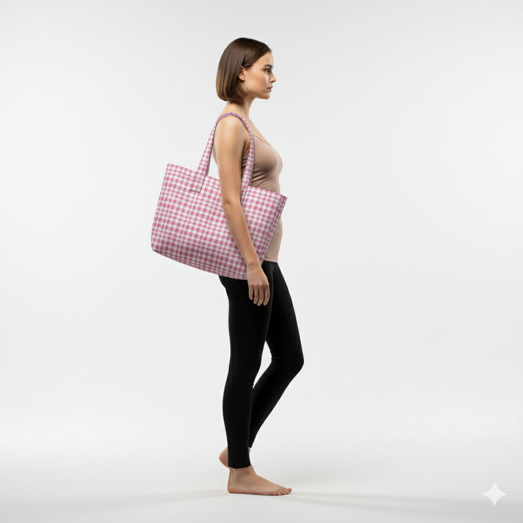 Large Tote Bag in Heavyweight Stretch Cotton Denim