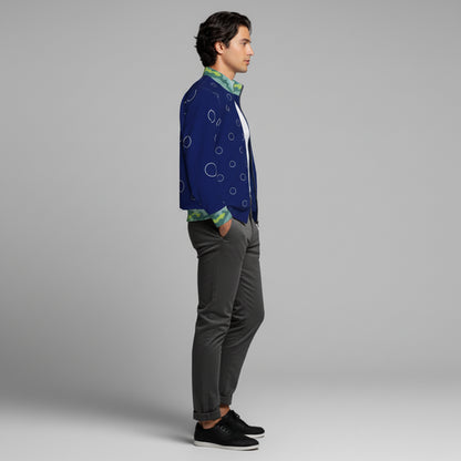 Men's Zip Front Golf Jacket Blue