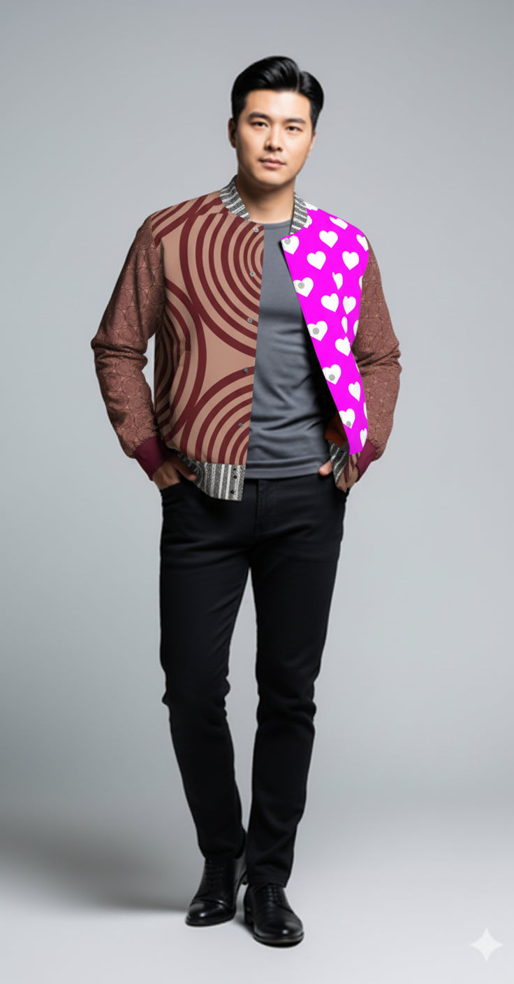 Snap Front Bomber Jacket in Rayon French Terry