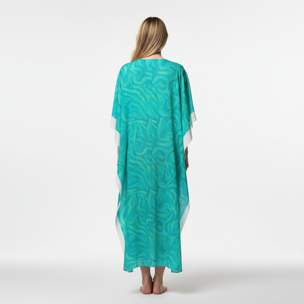 Caftan Organic Cotton Turquoise Noodles