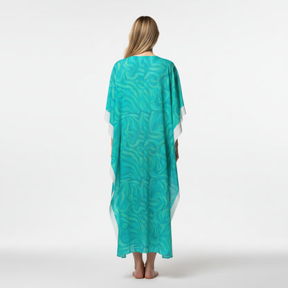 Caftan Organic Cotton Turquoise Noodles
