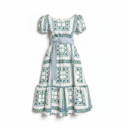 Ruffle Hem Dress in Pima Cotton Poplin