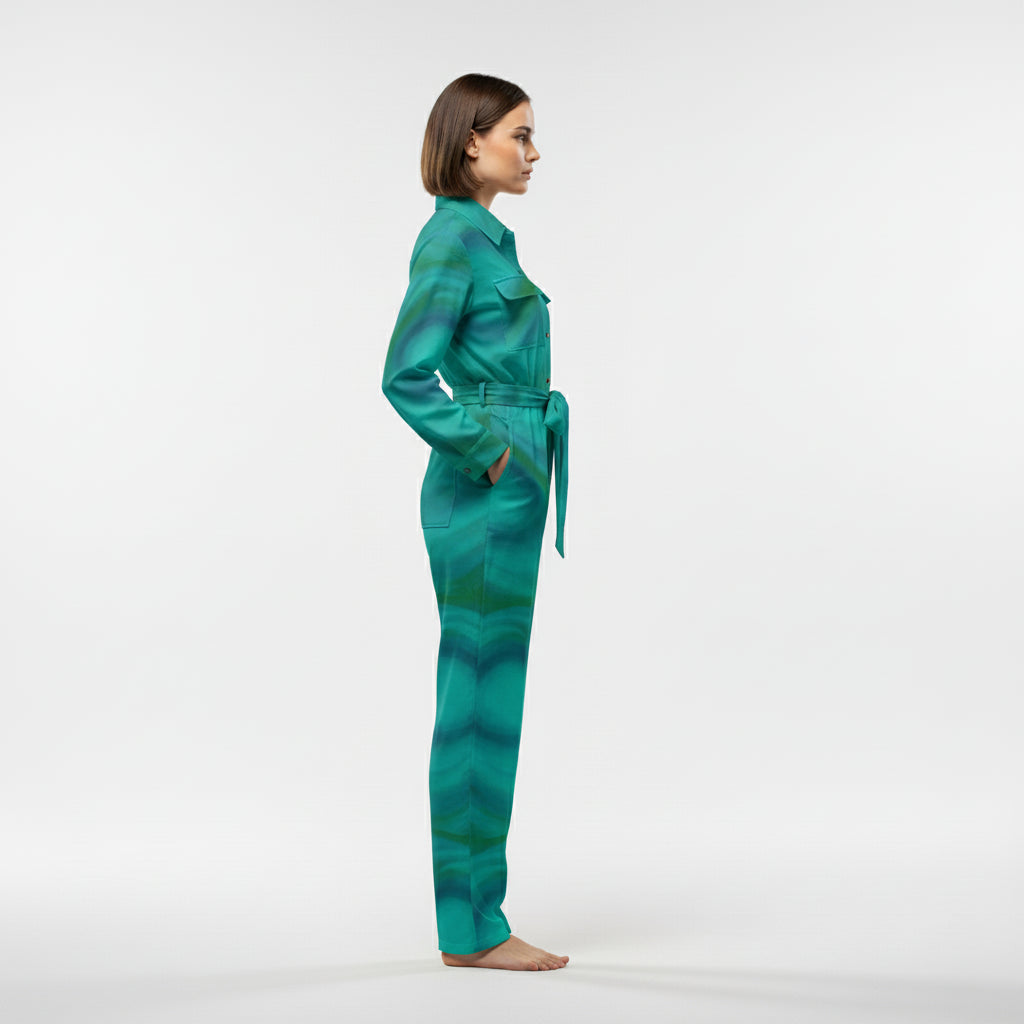 Lightweight Button Front Jumpsuit Indigo Child