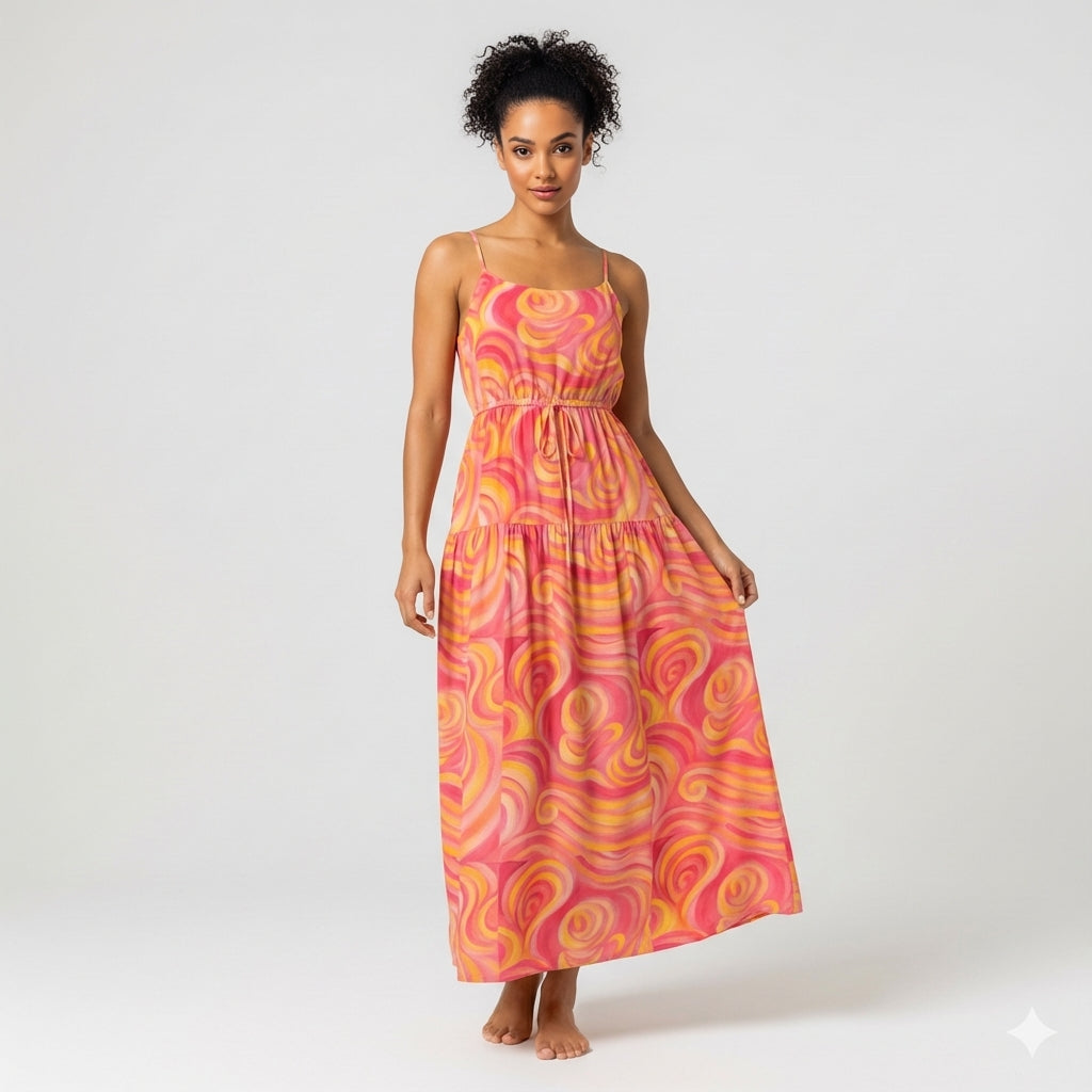 Maxi Dress Sunset Swirls