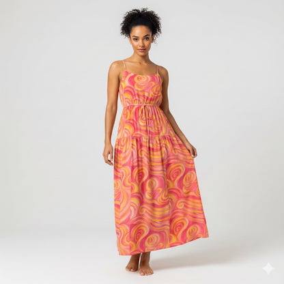 Maxi Dress Sunset Swirls