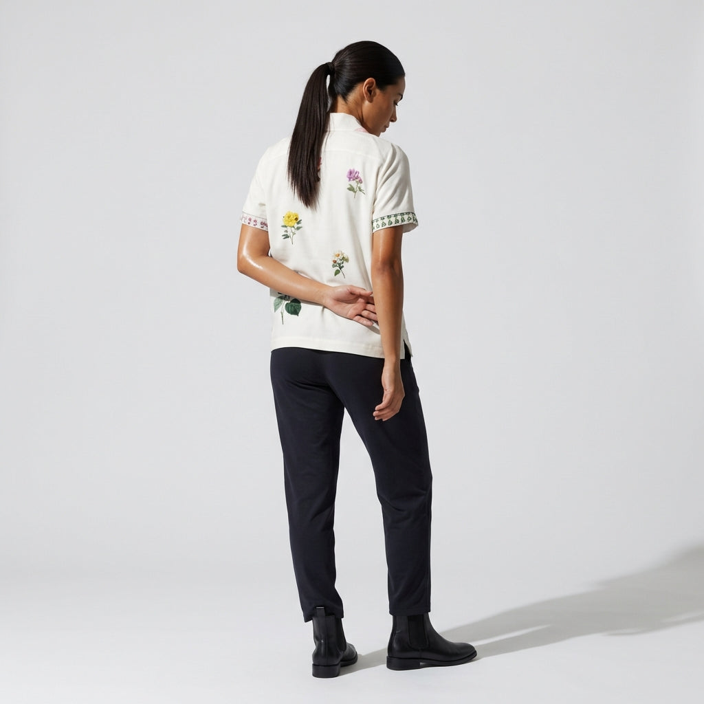 Beige - Floral - PJ Top 