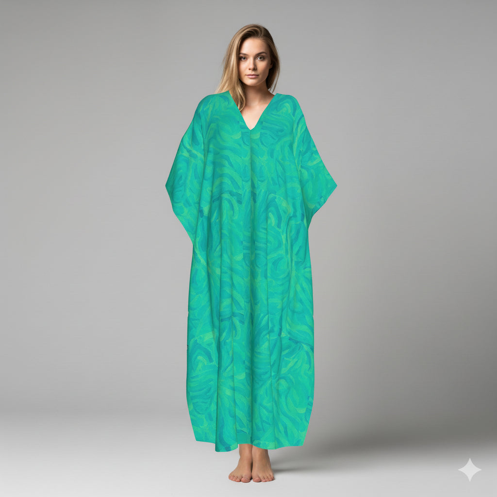 Caftan Cotton Poplin – Teal Noodles 