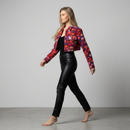 Cropped Jean Cotton Jacket Flower Bed