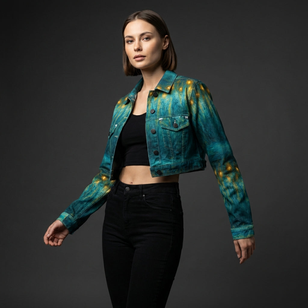 Cropped Jean Cotton Jacket Romantic Candlelight