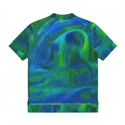 Polo Shirt with V Neck  Blue Moon