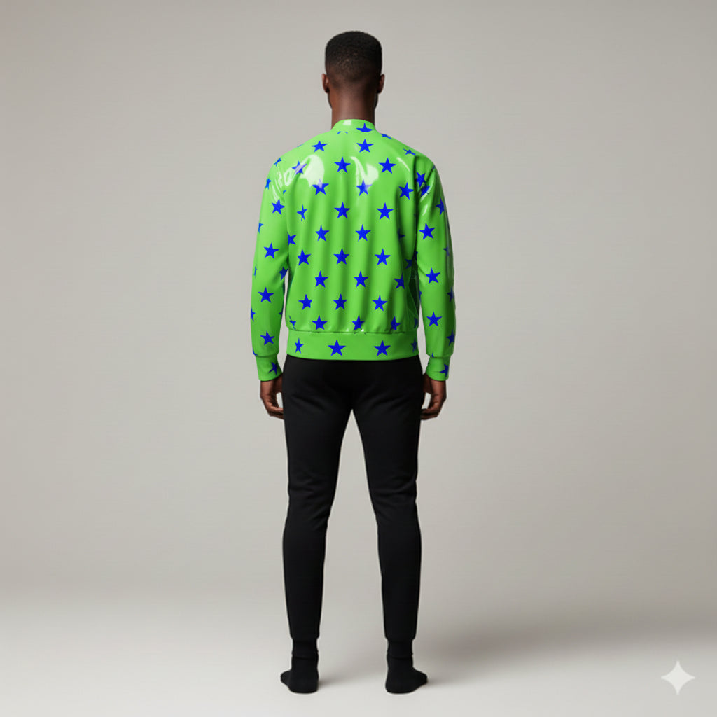 Snap Front Bomber Jacket in Fleece Back Stretch Organic Terry