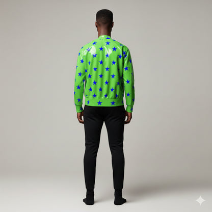 Snap Front Bomber Jacket in Fleece Back Stretch Organic Terry