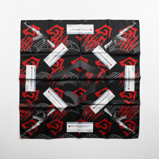 Corruption Invert 28x28 Inch Scarf in Lightweight Organic Cotton Voile