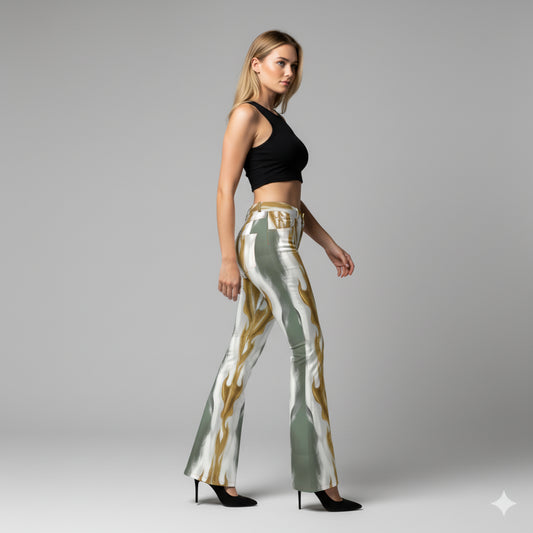 Cheyenne Wetern Printed Bell Bottom Jeans