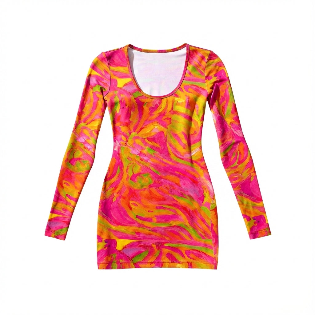 Pink Noodles Mini Dress