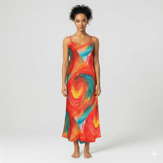 Bias Slip Dress Stormy Eye