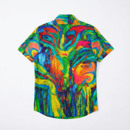 Short Sleeve Dress Shirt Green Jungle