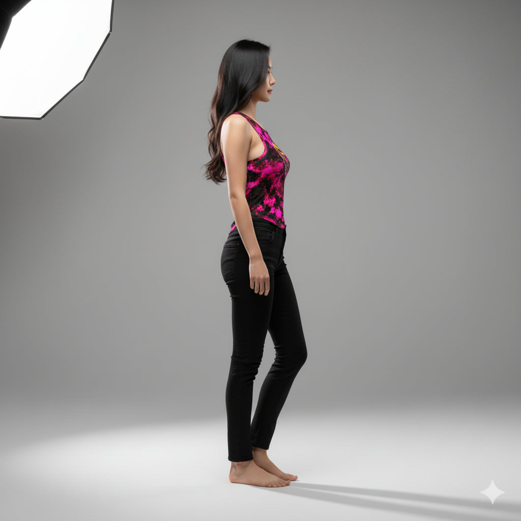 Pink Punk Skull Tank