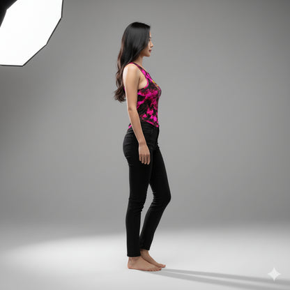 Pink Punk Skull Tank