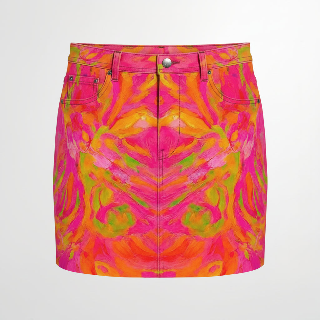Denim Mini Skirt Pink Noodles