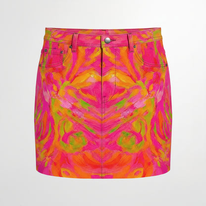 Denim Mini Skirt Pink Noodles