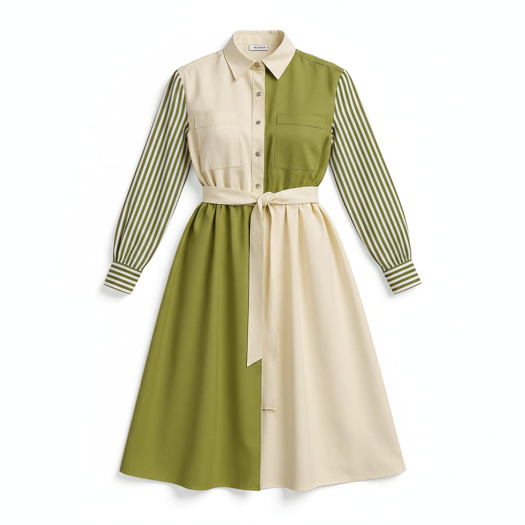 Loving Nature Button Front Shirt Dress 