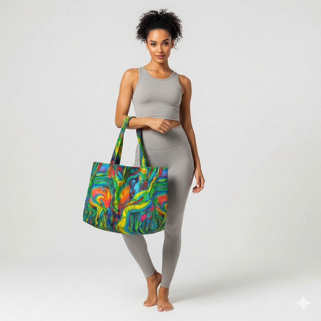 Large Tote Bag Green Jungle