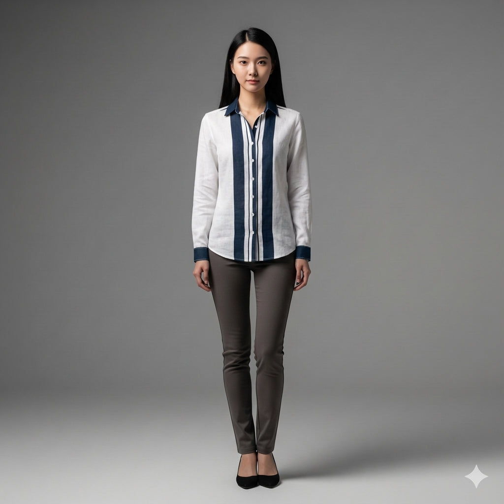 Striped Button Front Shirt