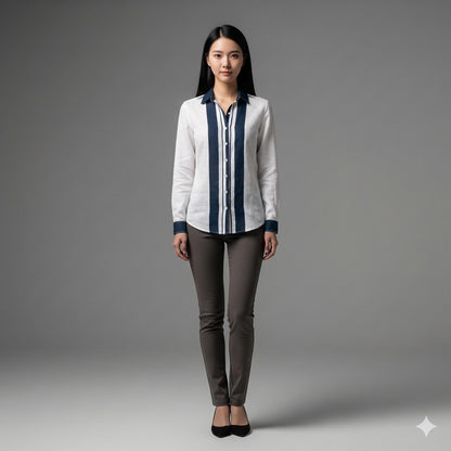 Striped Button Front Shirt