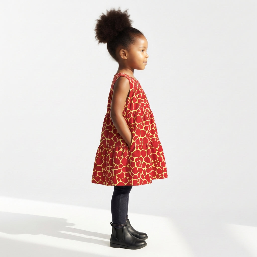 Ruffle Dress without Lining in Lightweight Cotton Poplin