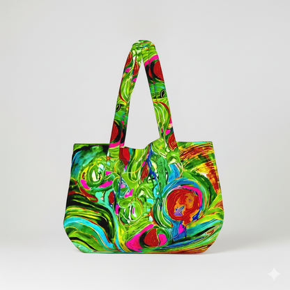 Large Tote Bag Pink Water Lilies