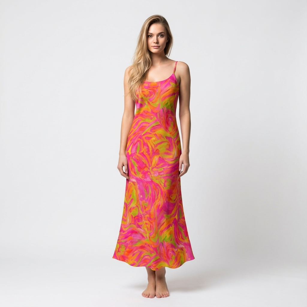 Bias Slip Dress Pink Noodles