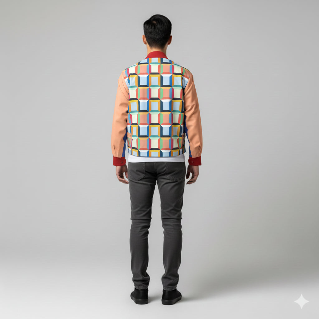 Men's 3D Geometric Golf Jacket