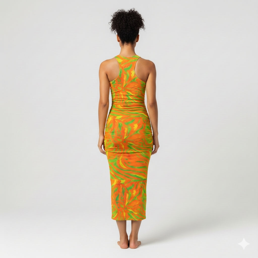 Racerback Shirred Tank Dress Fruit Noodles 