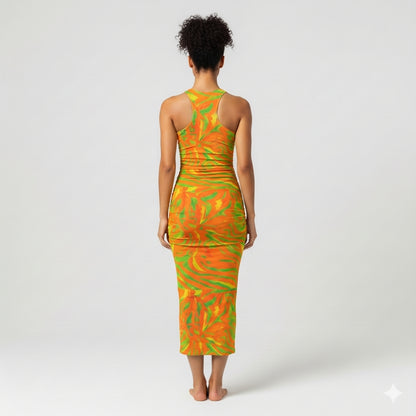 Racerback Shirred Tank Dress Fruit Noodles 