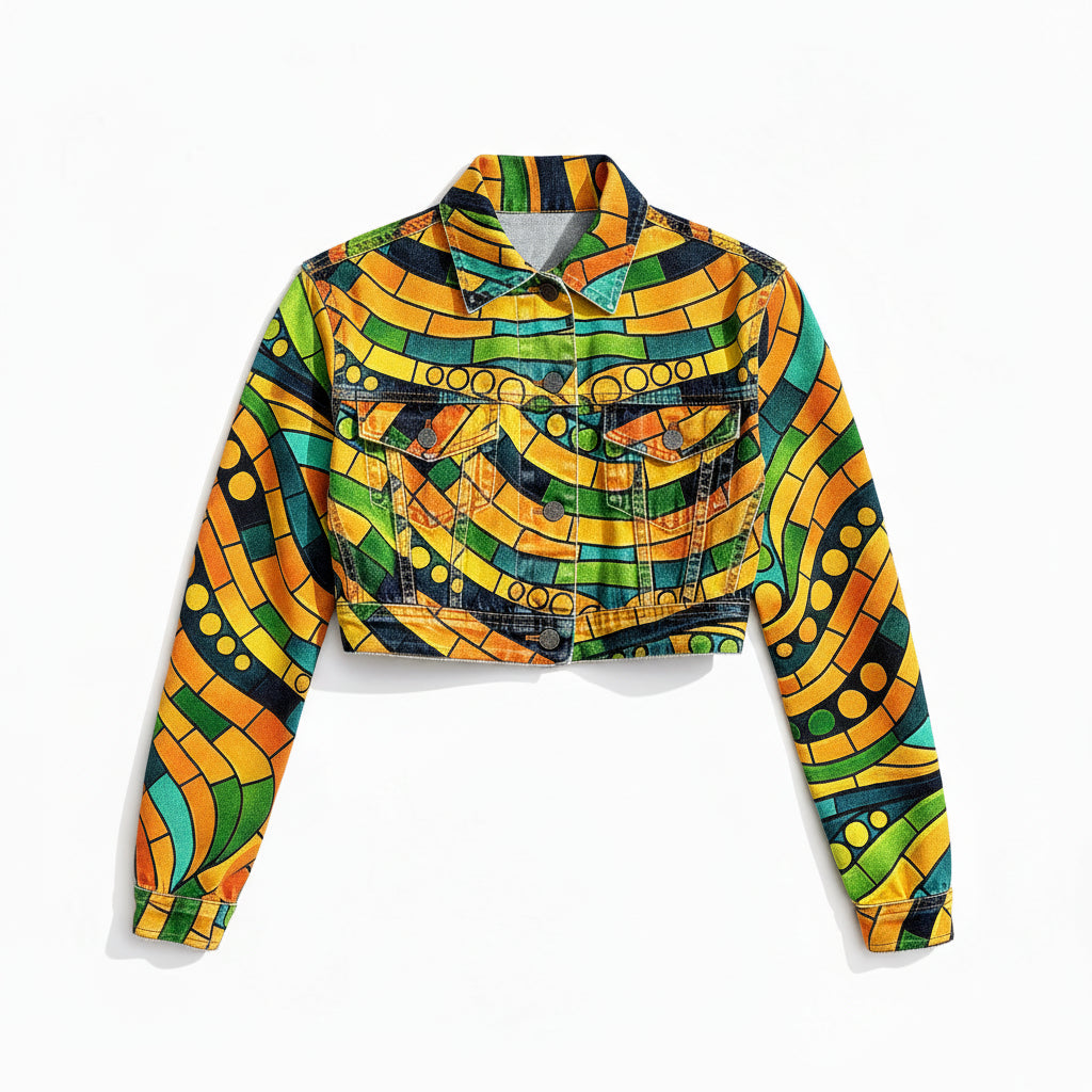 Cropped Jean Cotton Jacket Mosaic 11